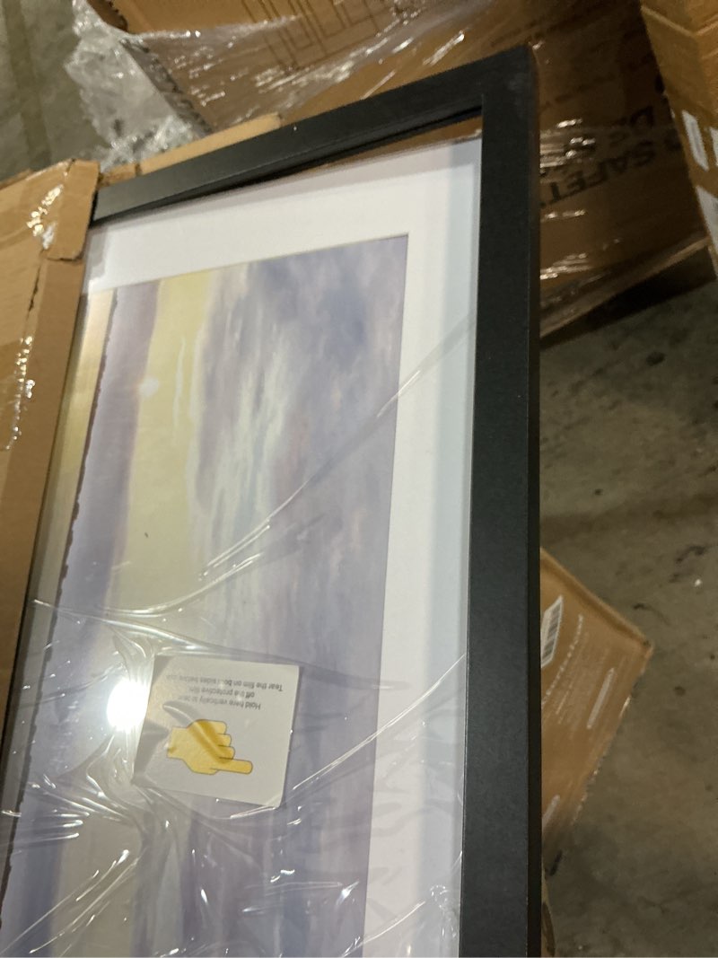 Condition photo showing As Is for VNVNK 19x19 Frame Natural Wood Color, Perfect for 19x19 Inch Picture without Mat or 15x15 Inch Picture with Mat, Home Wall Decor Picture Frame-1 PCS 19x19 Natural