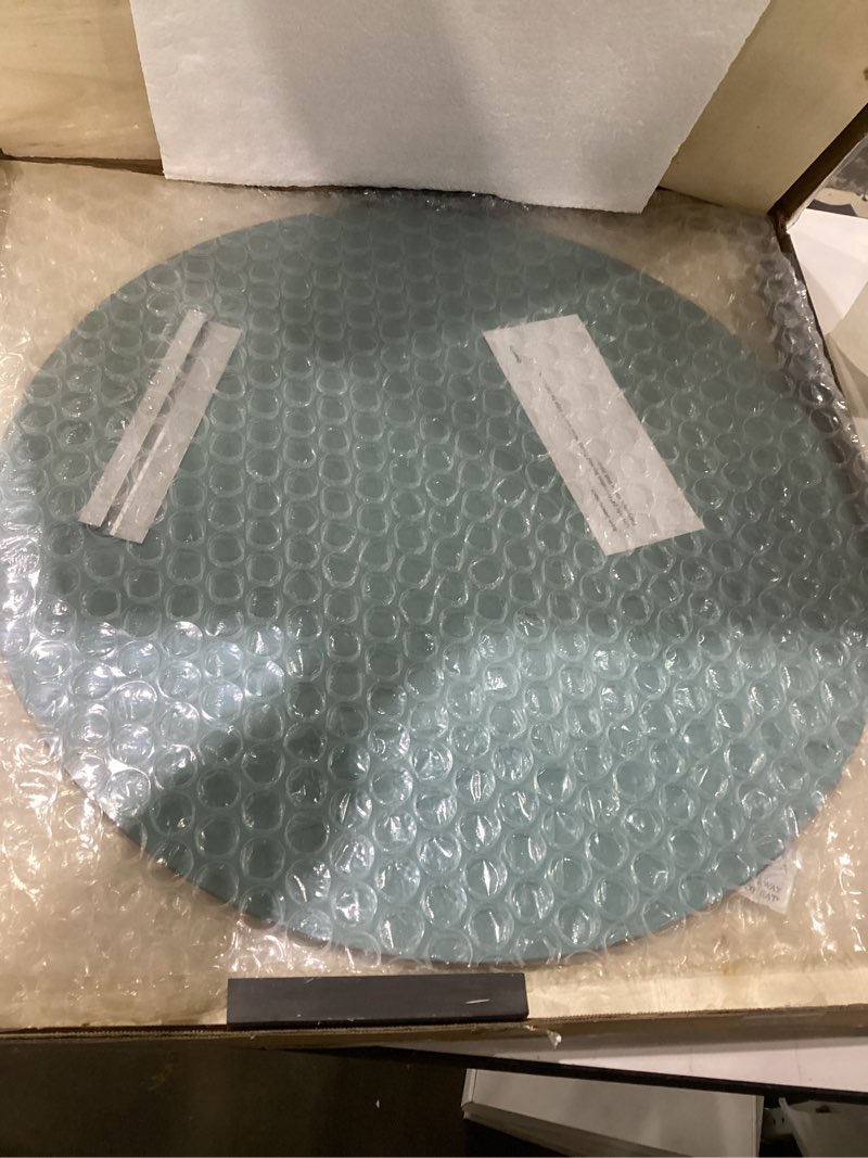 Condition photo showing New/Like New for 24 inch Round Black Mirror,Brushed Metal Framed Wall Mirror for Bathroom Vanity, Bedroom Decor, Living Room, Entryway 24"L x 24"W Brushed Black