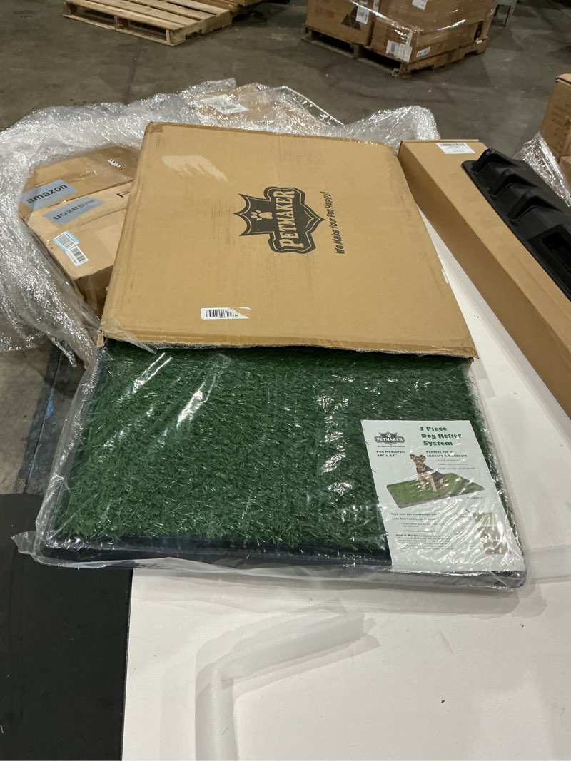 Condition photo showing New/Like New for artificial grass puppy pee pad for dogs and small pets - 20x25 inch, reusable 3-layer turf pads for dogs with tray - indoor and outdoor fake grass potty pet supplies by petmaker medium 3-layer system