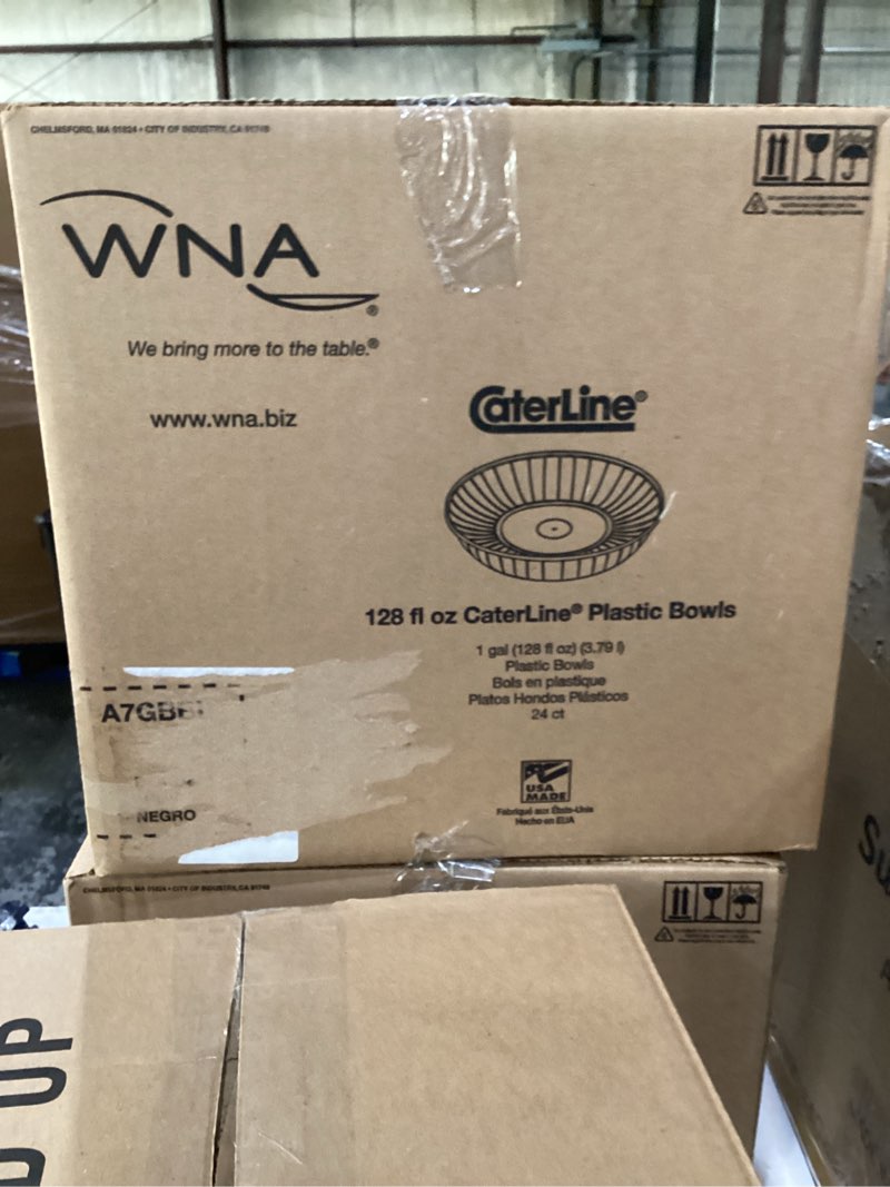 Condition photo showing New/Like New for wna 128oz caterline plastic bowls 24 ct white 