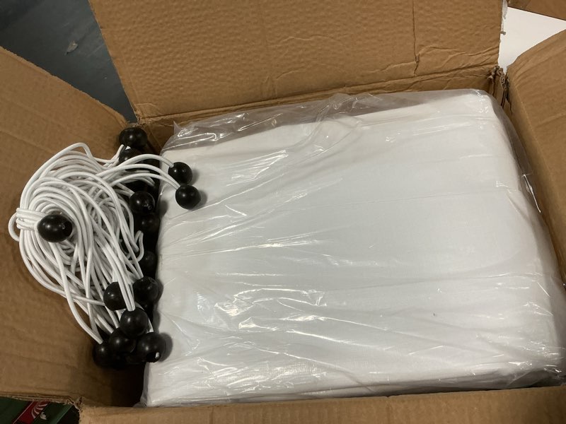 Condition photo showing Good Condition for VEVOR 10x20' Canopy Replacement Cover Heavy Duty, Carport Garage Top Tent Shelter Tarp Waterproof & UV Protected, Easy Installation with 40 Free Ball Bungeess(Only Cover, Frame Not Include) Top - White 10x20ft