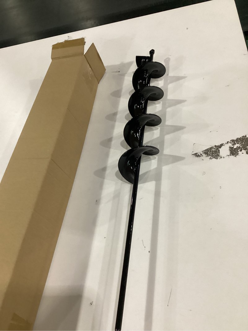 Condition photo showing New/Like New for 3" x 24" Garden Auger Drill Bit for Planting and Post Hole Digging - Upgraded Spiral Design, Solid Shaft - Hex Driver Drill Compatible Black 3"x24"
