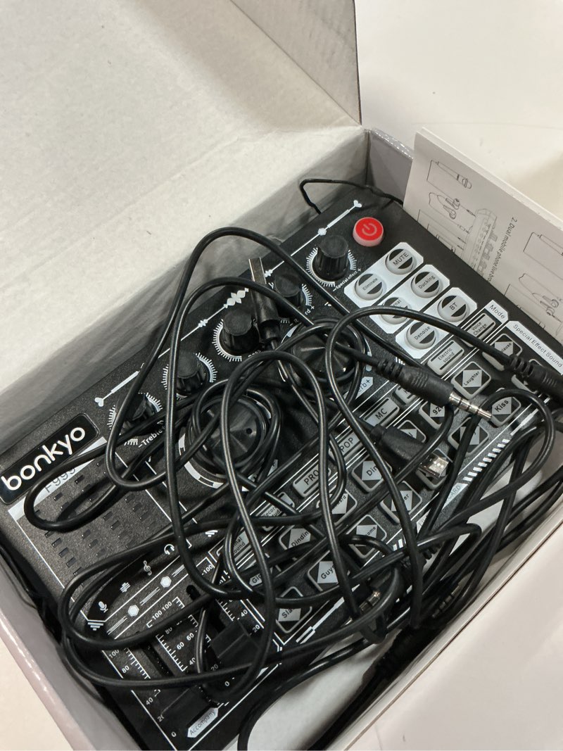 Condition photo showing As Is for professional audio mixer, f999 live sound card with dj mixer for streaming/podcasting/gaming, professional studio equipment