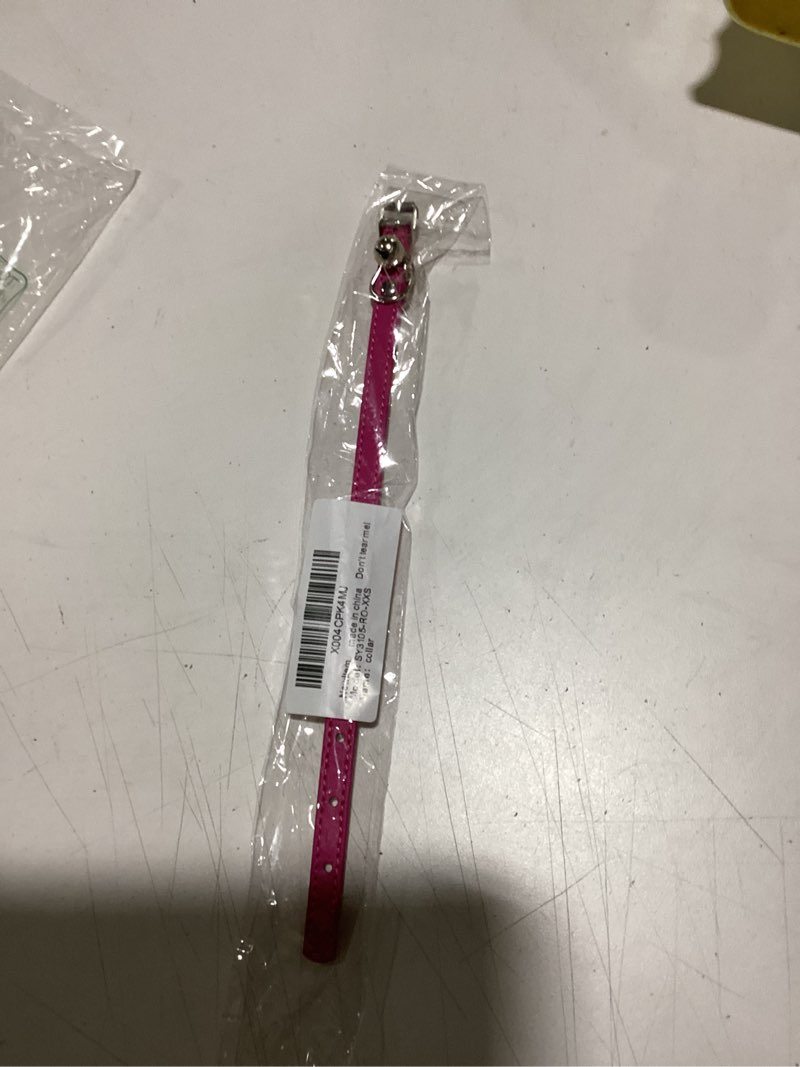 Condition photo showing Good Condition for Pink XXS Cat Collar with Bell, Soft Pu Leather Puppy Collars Adjustable Buckle for XS Extra Small Medium Tiny Female Girl Pets Dogs Kitten Teacup Yorkie XX-Small 1Pink XXS for Neck 5"-8"