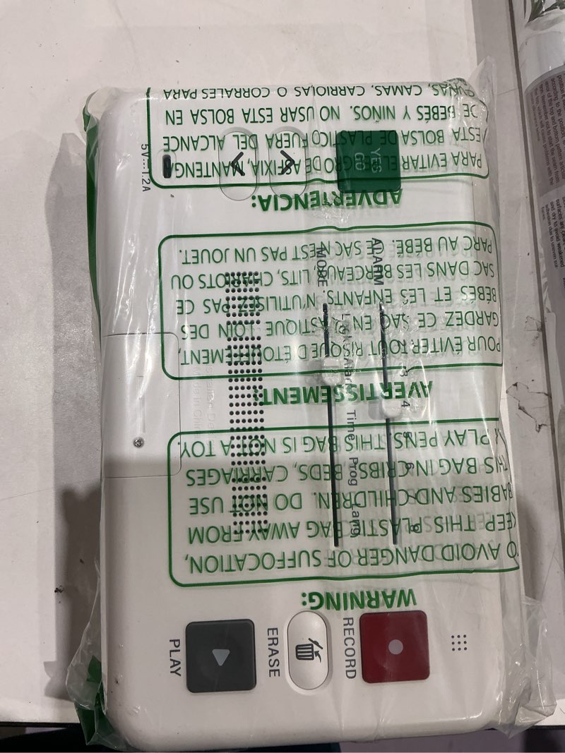 Condition photo showing As Is for orka talking clock. voice recordable ex large medication pill reminder. talking alarm clock for dementia, hearing, visually impaired seniors-digital day clock with multiple customized alarms white