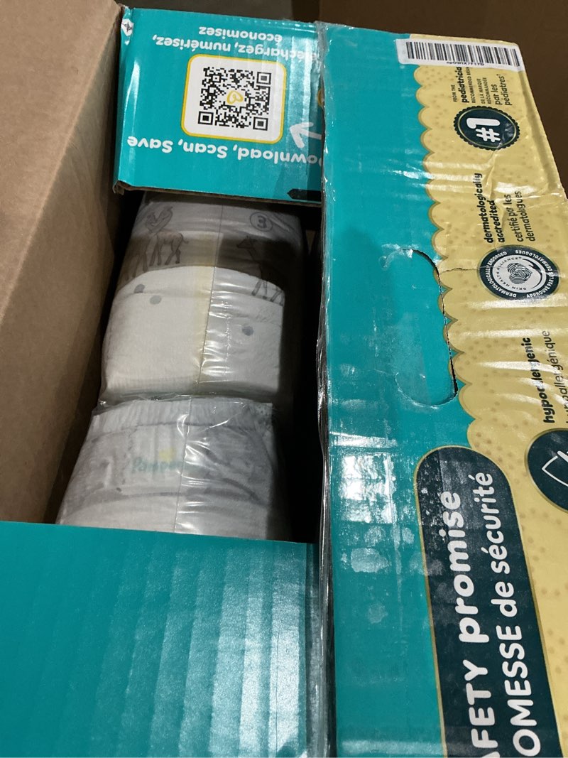 Condition photo showing Good Condition for pampers swaddlers diapers, size 3 (13-26 lbs), 136 count, absorbent, keeps baby dry and comfortable, skin safe disposable baby diaper (packaging may vary) size 3 136
