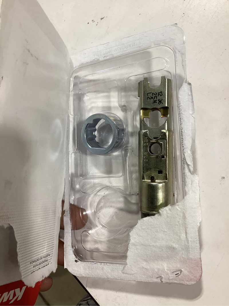 Condition photo showing As Is for kwikset bright brass gold steel entry latch 1 pk