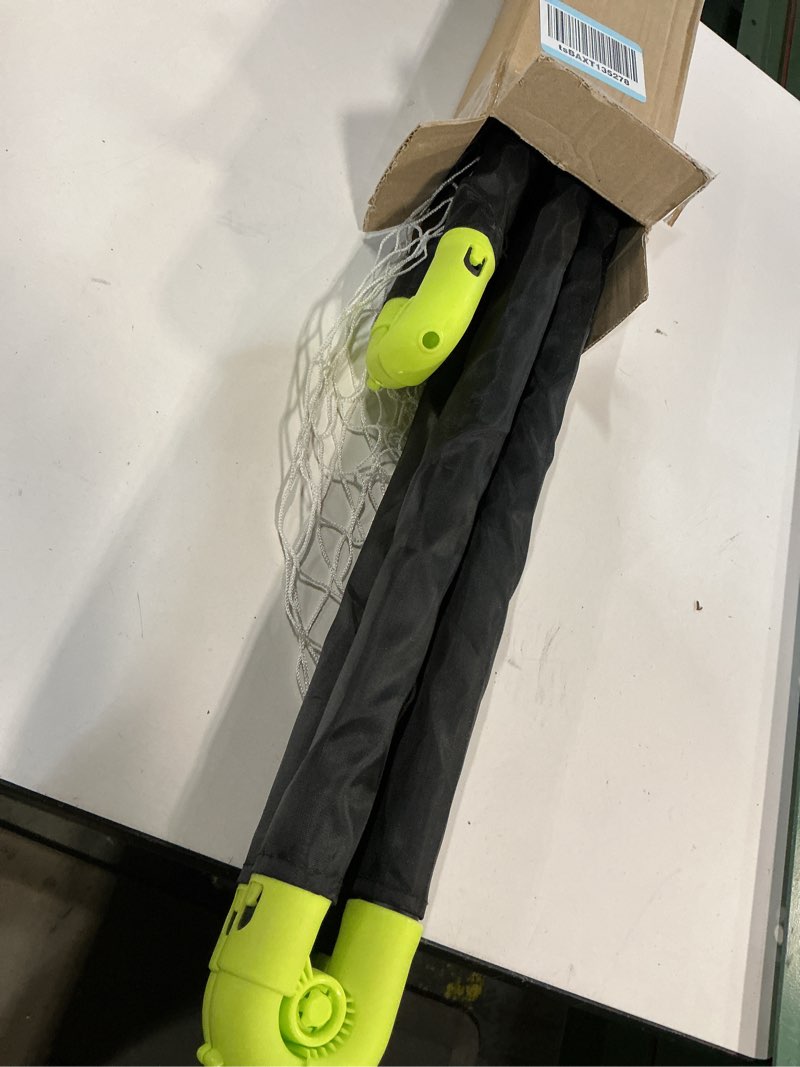 Condition photo showing As Is for Franklin Sports Kids Mini Soccer Goal Set - Backyard + Indoor Mini Net and Ball Set with Pump - Portable Folding Youth Soccer Goal - Perfect Kids Toy - 36" x 24" Black 36" x 24"