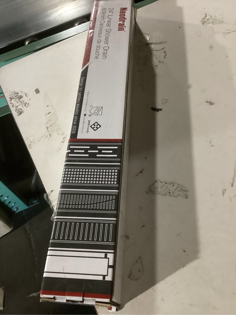 Condition photo showing New/Like New for neodrain 24-inch linear shower drain with tile insert grate,brushed 304 stainless steel rectangle shower floor drain, linear drain with leveling feet, hair strainer brushed 24 in