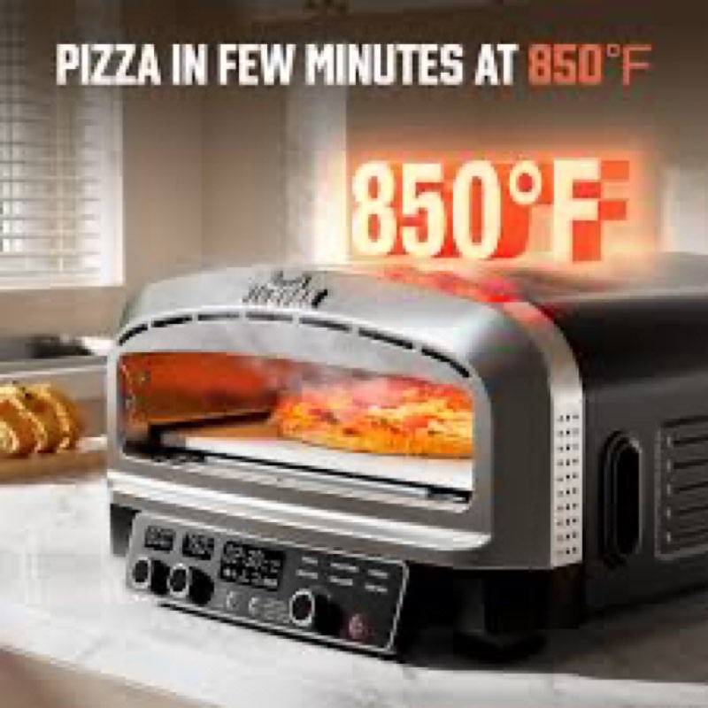 BIG HORN OUTDOORS Pizza Oven Indoor, 14 Inch Electric Countertop Pizza Oven with 6 Preset Modes, Per