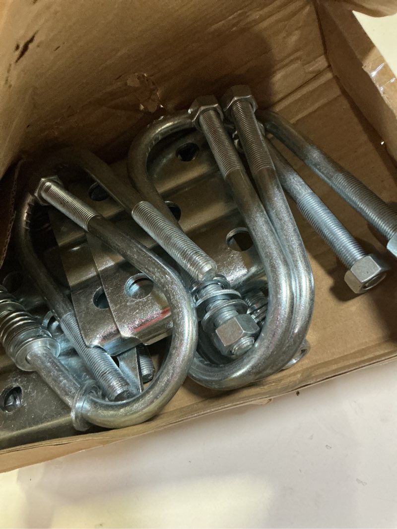 Condition photo showing As Is for 2set trailer u bolt kits for 3500 lbs 2-3/8" round axle, 6-1/4" long,1-3/4" leaf springs, trailer axle u bolts leaf spring u-bolt kits 8pcs u-bolts kit