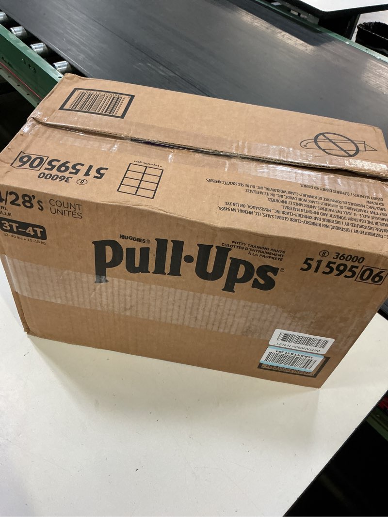 Condition photo showing New/Like New for pull-ups girls' potty training pants, size 3t-4t training underwear (32-40 lbs), 112 count 3t-4t 112