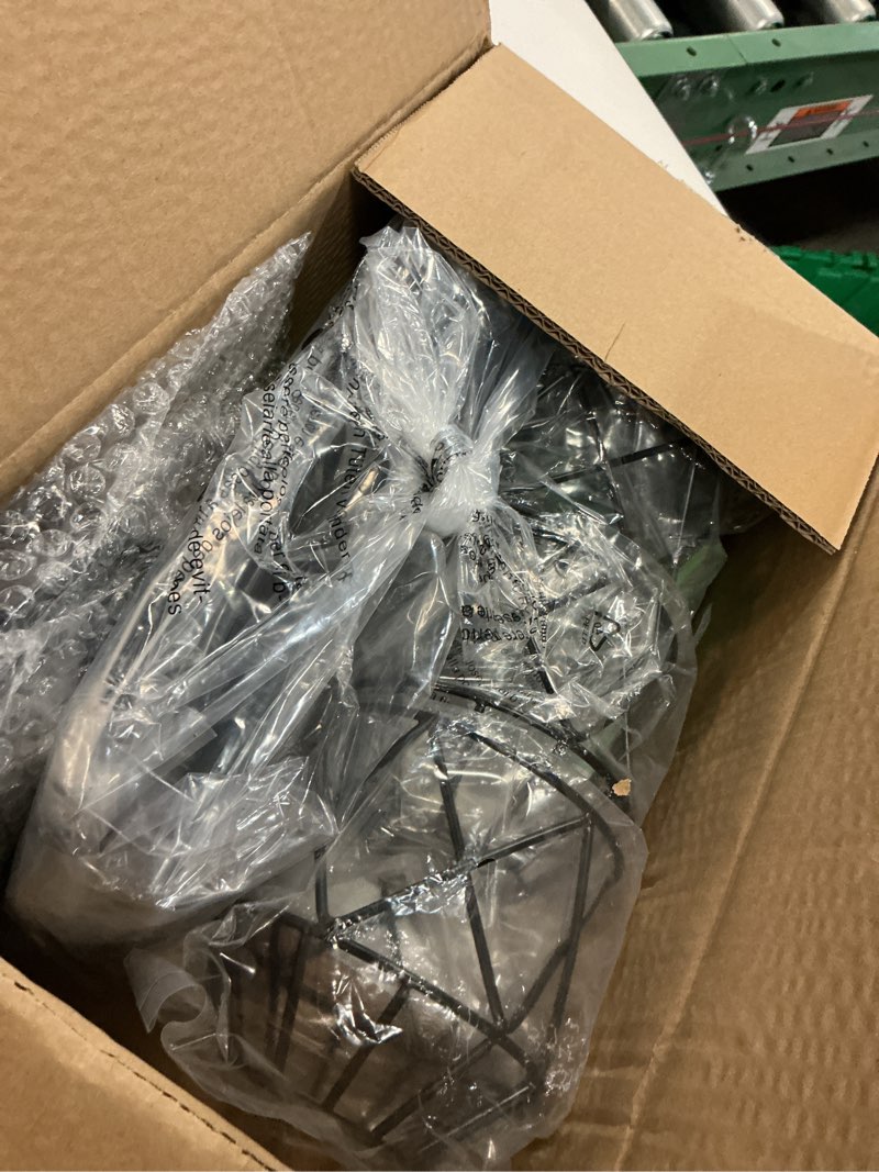 Condition photo showing Good Condition for 4-Lights Semi Flush Mount Ceiling Light, Adjustable Multi-Directional Light Fixtures, Rotatable Farmhouse Light Fixtures Mount with Metal Cage for Dining Room, Living Room Black 4-Light