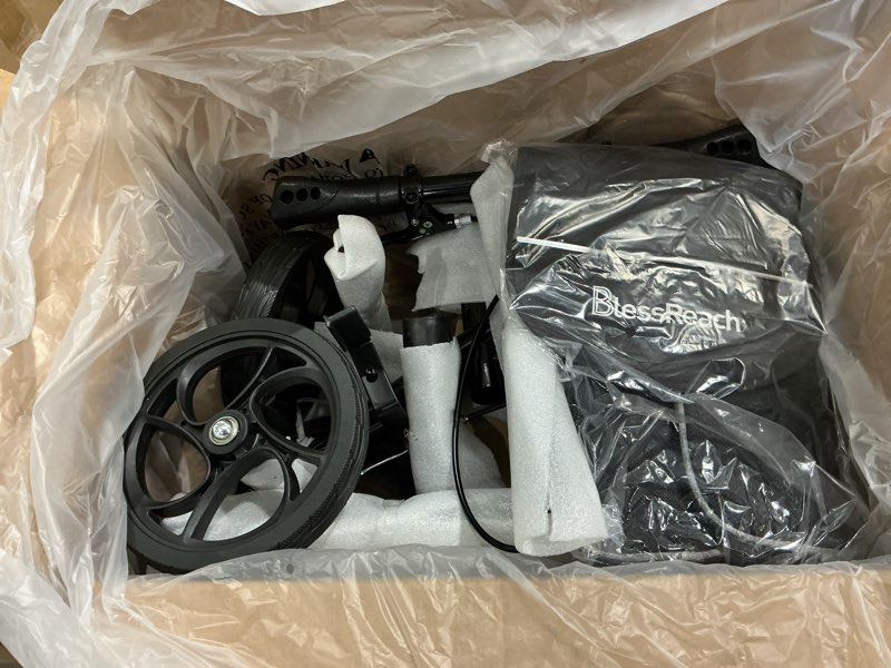 Condition photo showing Good Condition for blessreach knee scooter steerable knee walker deluxe medical scooter for foot injuries adult compact crutches,supports up to 300 lbs?black?