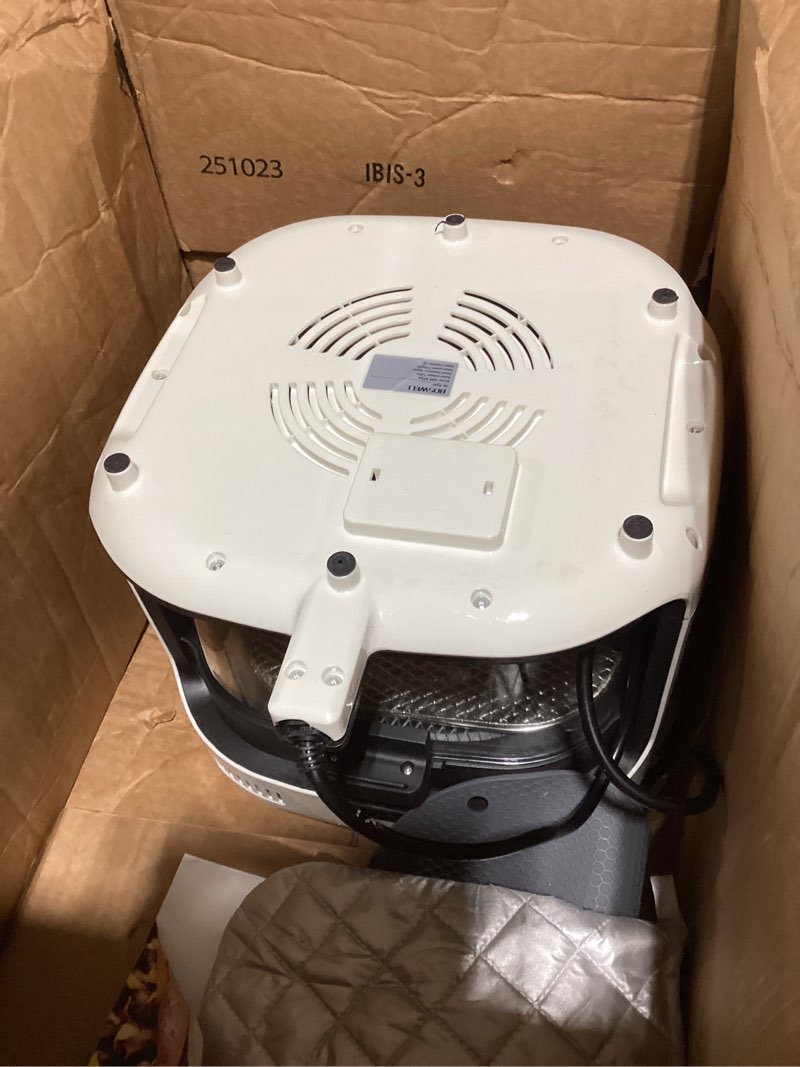 Condition photo showing As Is for Not tested Glass Air Fryer, 7.6QT with Transparent Fry Bowl, Circulating Heating, Temperature Control, Air Fryer Roast, Dishwasher Safe