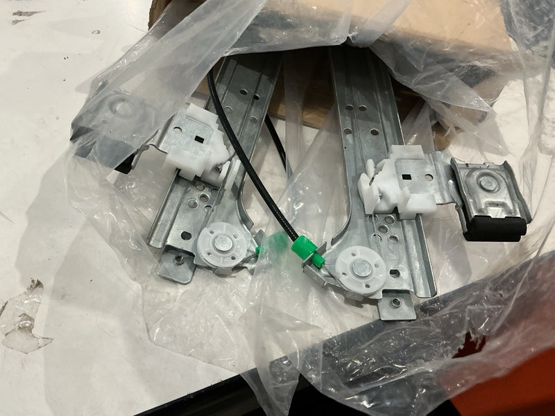 Condition photo showing As Is for rear driver side power window regulator with motor (2 pins) fit for 2001-2006 chevrolet silverado 1500 3500, avalanche suburban gmc sierra 1500 2500 3500 yukon xl cadillac escalade, 741-578