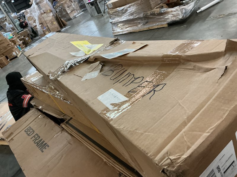 Condition photo showing As Is for Rear Step Bumper Assembly Compatible for Chevy Silverado/GMC Sierra 1500 2500 Steel Complete Back Bumpers