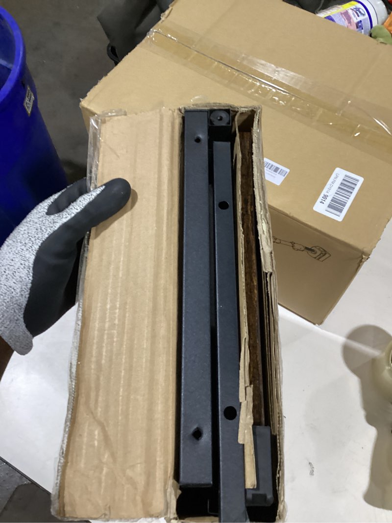 Condition photo showing New/Like New for Vagusicc C Shaped End Table, 33'' Tall Side Table for Couch, Adjustable Height Small Couch Side Table for Small Spaces, End Table Slide Under Sofa Table TV Tray Table Arm Table for Living Room, Brown Rustic Brown 16.35"D x 11.62"W x 17.7-32.5"H