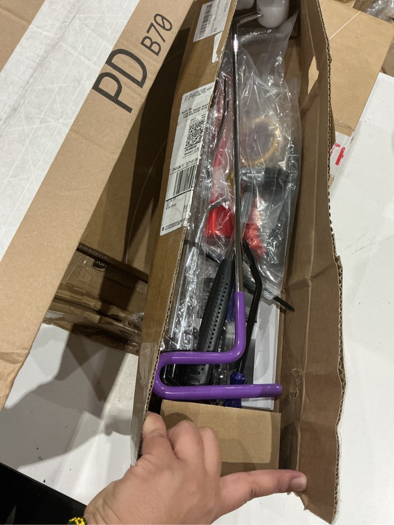 Condition photo showing As Is for 29 pcs paintless dent repair rods, dent rods removal kit, stainless steel dent rods, professional hail dent removal tool for minor dents, door dings and hail damag