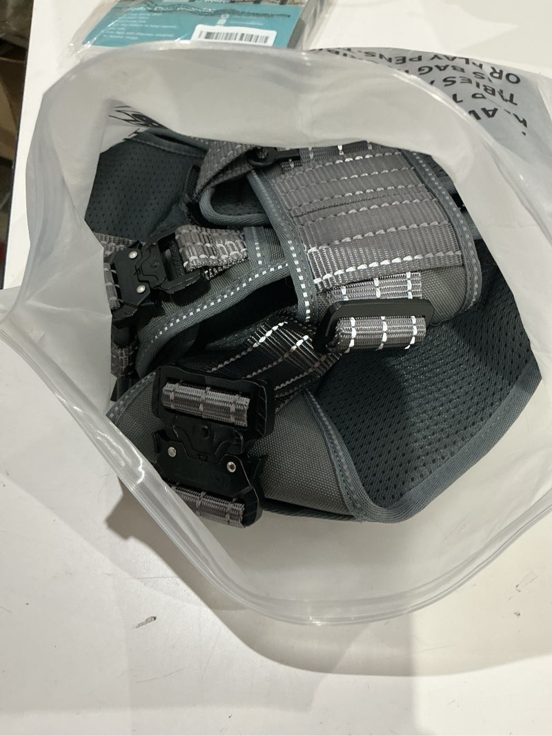 Condition photo showing Good Condition for icefang gn8 tactical dog harness with 4x metal buckles for x-large sized dogs,reflective in training walking k9 dog vest,no-pull front leash clip,adjustable pet harness (grey, x-large (pack of 1)) x-large (pack of 1) grey
