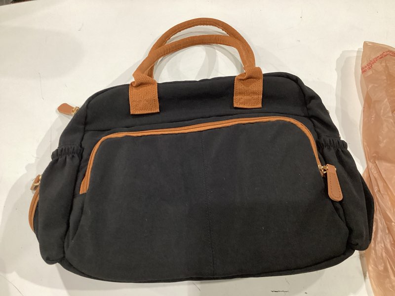 Condition photo showing New/Like New for diaper bag tote, travel baby diaper bag purse crossbody bag | with stroller clips, mommy hospital baby bag for labor and delivery black