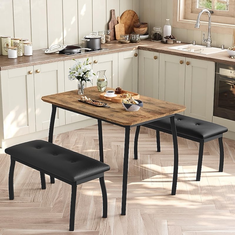 Garvee 3 Piece Farmhouse Dining table