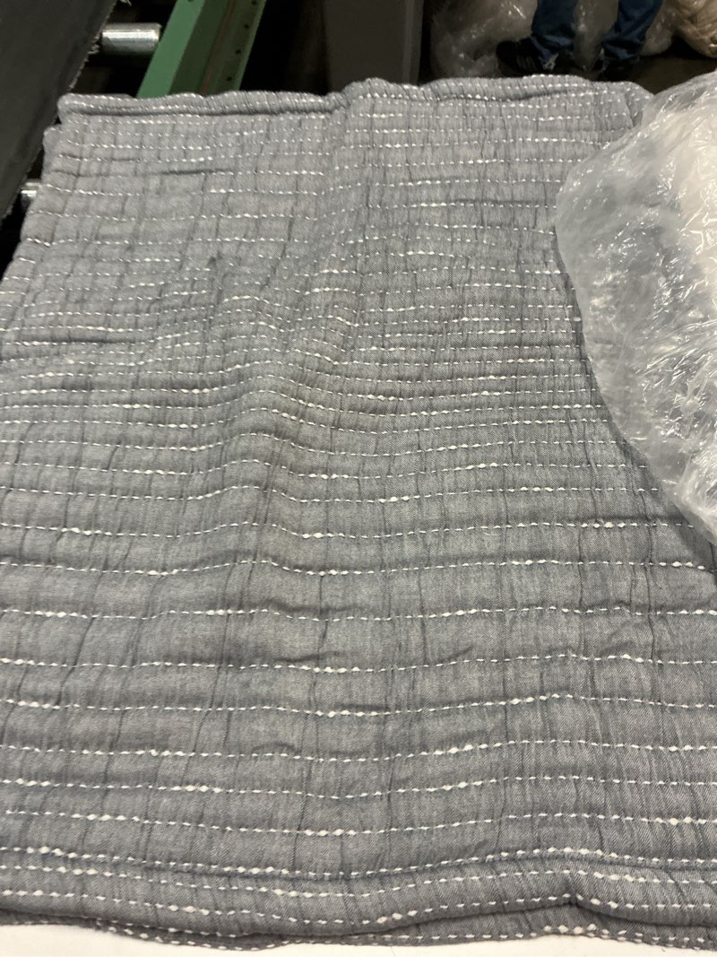 Condition photo showing Good Condition for quince organic cotton channel stitch sham set charcoal queen 