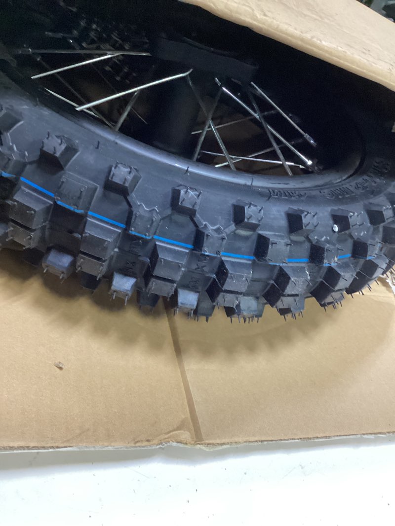 Condition photo showing Good Condition for 12'' wheel & 80/100-12 3.00-12 80x100x12 rear dirt bike tire rim for 125cc 110cc ssr crf110f pw80 ttr110 klx110 klx110l kx65 ds80 jr80 baja dr70 off road pit bike parts with 428 chain