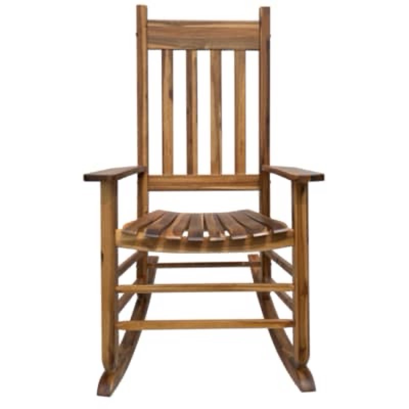 Style Selections Natural Wood Frame Rocking Chair with Slat Seat