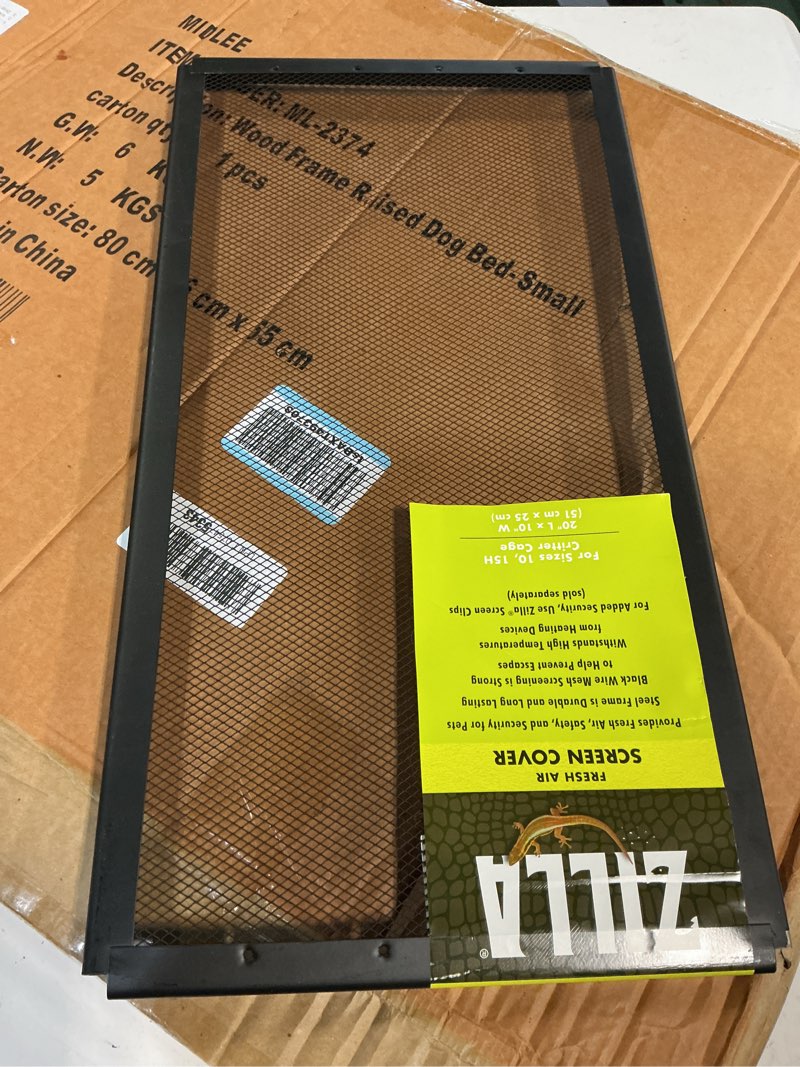Condition photo showing Good Condition for zilla fresh air screen cover, secure and durable metal mesh cover for reptile terrariums, 20 x 10 inches 20" x 10"
