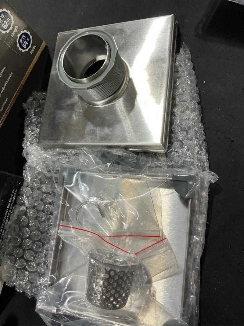 Condition photo showing Good Condition for oatey vivante 6-in stainless steel square shower drain with tile-in cover