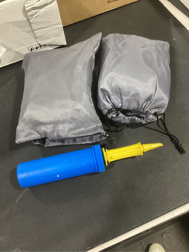 Condition photo showing Good Condition for Travel Foot Rest Pillow, Portable Inflatable with Double Hand Pump Adjustable Three Layers Height Pillow for Foot Rest on Airplanes,Cars,Buses,Trains,Office Kids to Sleep on Long Flights (Gray)