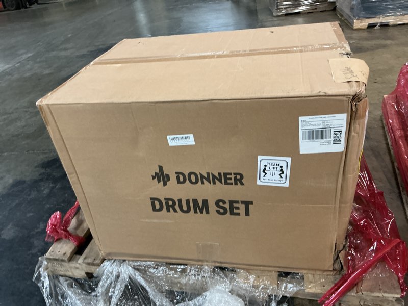 Condition photo showing Good Condition for donner drum set adult with practice mute pad,5-piece 22 inch full size acoustic drum kit, black- dds-520