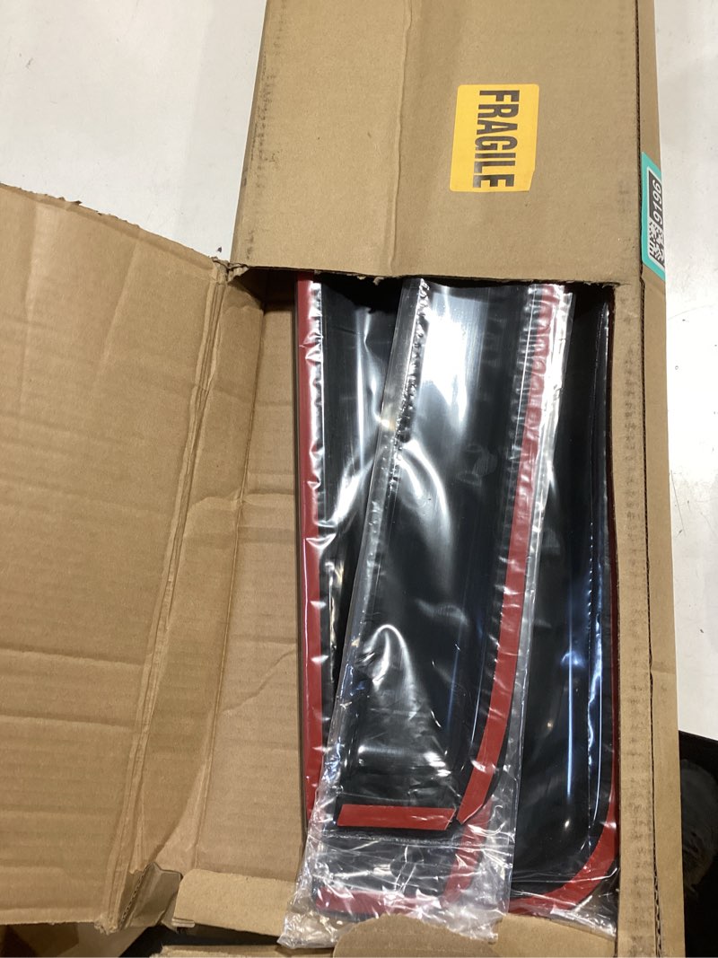 Condition photo showing Good Condition for original 4pcs vent window wind deflector compatible with 2005-2009 hummer h3, out-channel dark smoke sun snow rain guard shades, sunproof tape on side window visor 94501