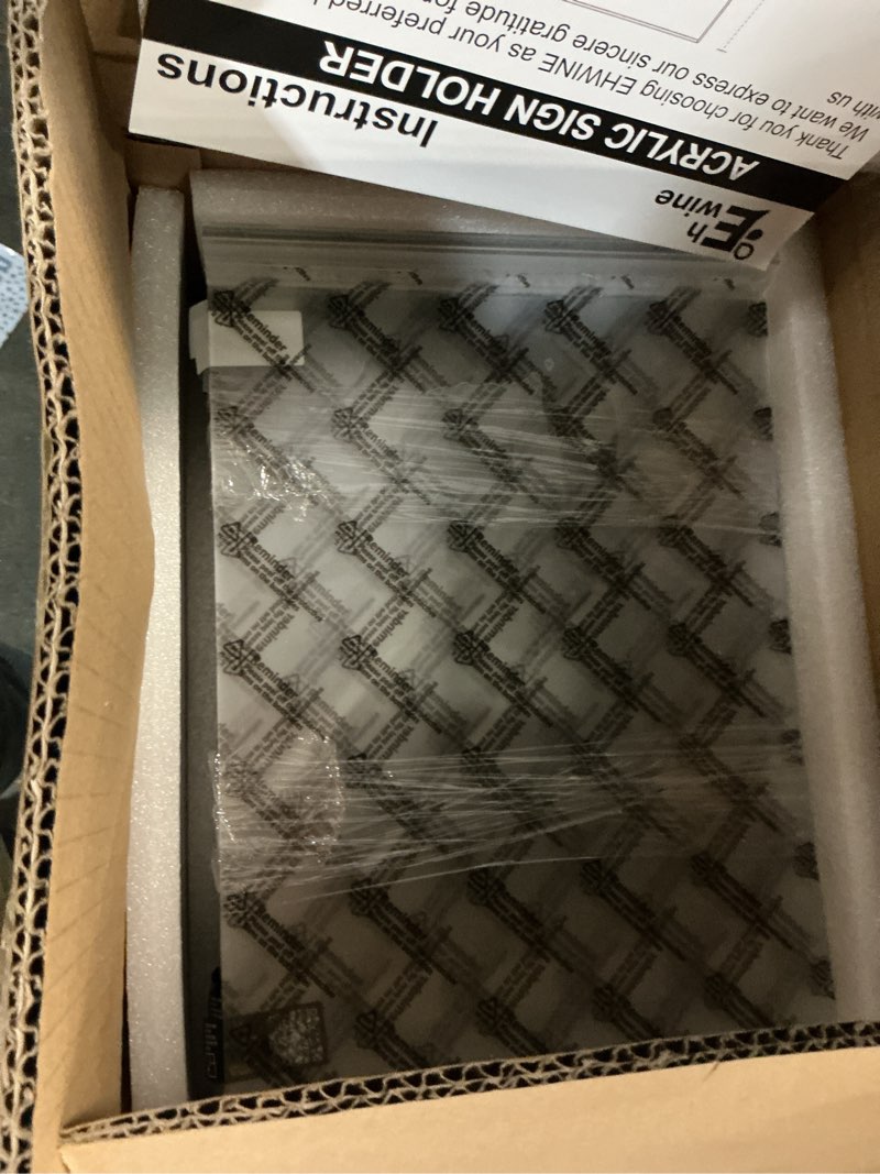 Condition photo showing Good Condition for ehwine acrylic sign holder 8.5 x 11, 10 pack double-sided stand up table top sign holders, clear acrylic picture frame menu flyer paper holder display stand for office business store wedding party 10 pack 8.5x11 inch