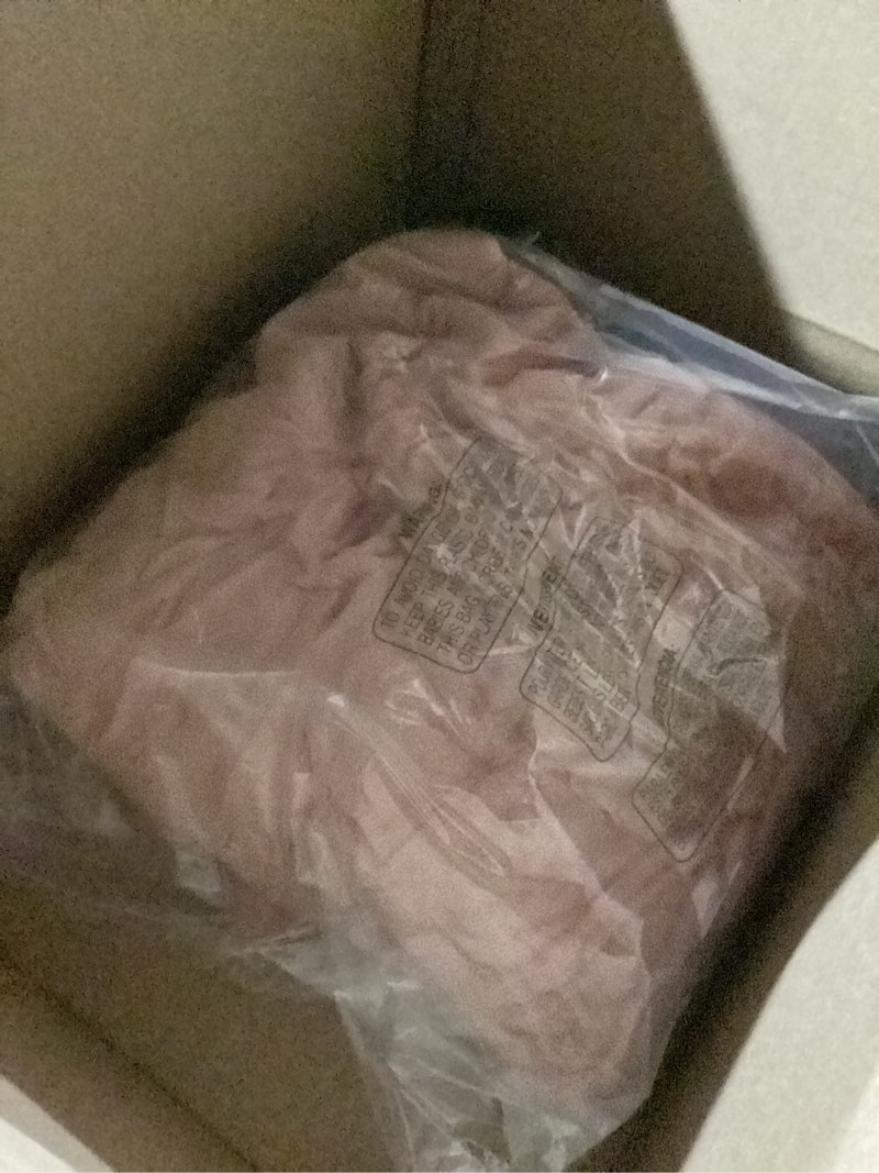Condition photo showing New/Like New for dez furnishings 4-in-1 travel compact blanket pillow super soft velvet with luggage sleeve and backpack clip, dusty pink, 60" x 45"