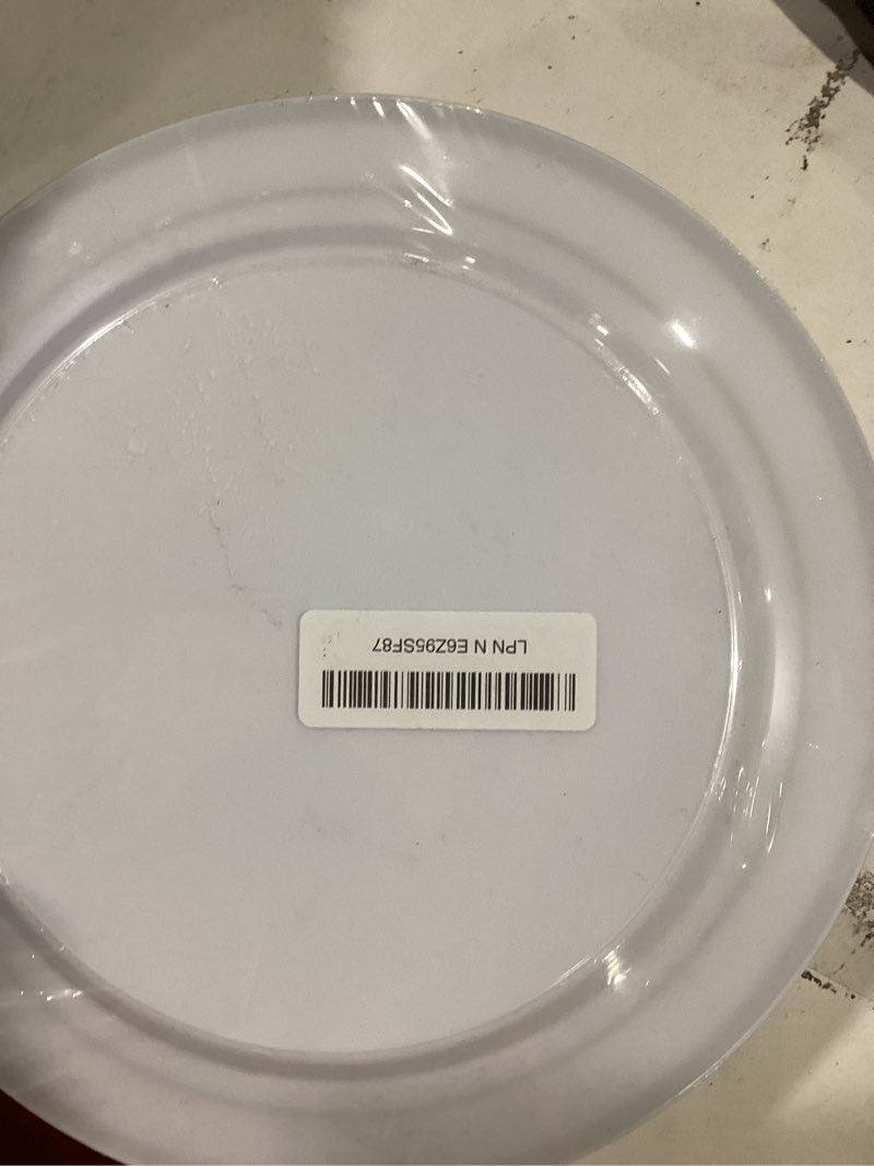 Condition photo showing Good Condition for beststar 100pcs white plastic plates for party, 10.25 inch disposable plates with gold rim, heavy duty dinner plates for party, wedding and birthday white gold 10.25 inch