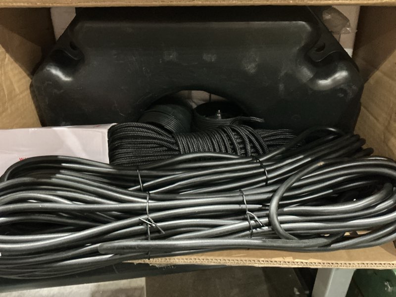 Condition photo showing Good Condition for pond fountain aerator with lights dynamic rgb light 1hp 750w floating fountain for pond lake, 110v 15000 gph fully automatic stainless steel fountain pump 100ft cord with 4 led lights and nail, rope pond fountain aerator with 4 rgb lights
