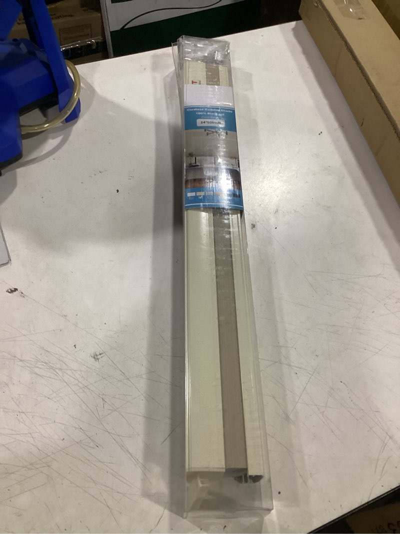 Condition photo showing Good Condition for myshade cordless blackout window blinds & shades pull down room darkening window shades light blocking honeycomb cellular shade for indoor windows easy to install 24 inch wide, h50 beige blinds color-coordinated beige 24"w x 50"h