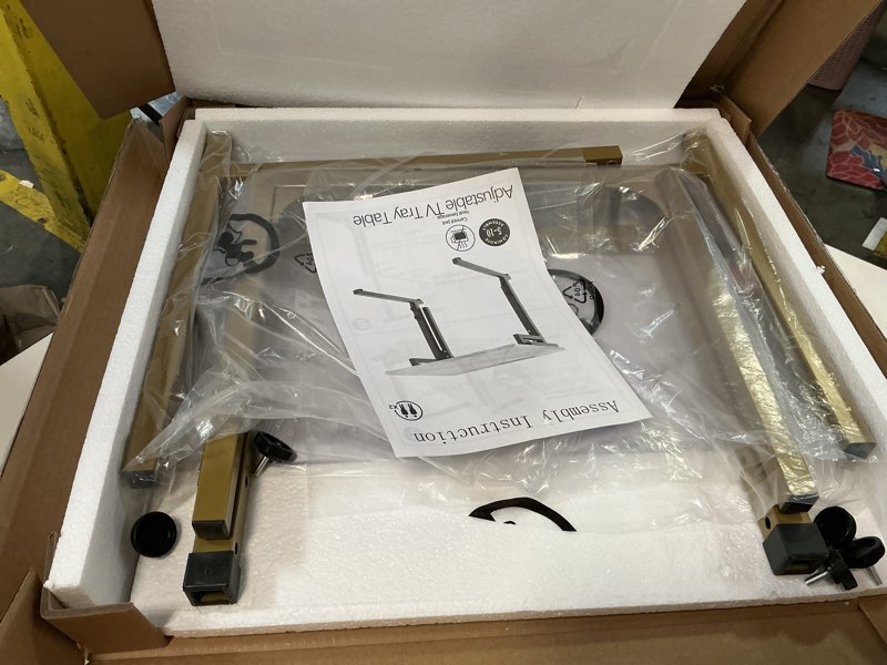 Condition photo showing Good Condition for Adjustable Height Tv Tray Table,Portable Folding Tv Tray Dinner Snack Trays Table,Small Foldable C-Shaped End Table for Eating,Slide Under Couch Side with Sturdy MDF Top,No Assembly(Black+Black)