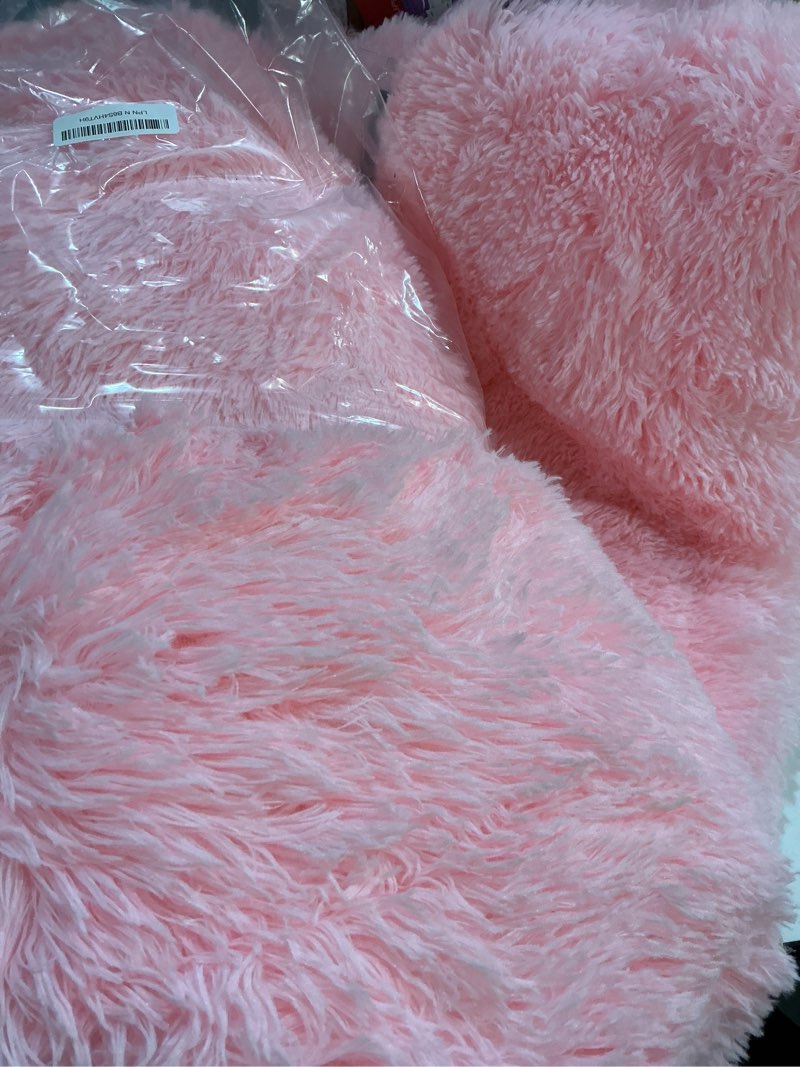 Condition photo showing Good Condition for pink fluffy 4x6 area rugs for bedroom girls, soft washable fuzzy furry shag rug for kids room, nursery, dorm decor, cute plush carpet for baby toddler pink 4' x 6' (rectangular)