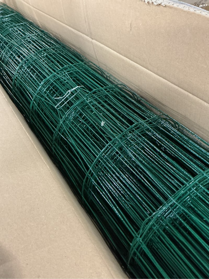 Condition photo showing New/Like New for tongmo 3 ft x 100 ft green pvc coated welded wire fence, 16ga garden chicken wire fence roll, mesh size 2" x 4" hardware cloth, ideal for yard protection and poultry netting 3ft*100ft green