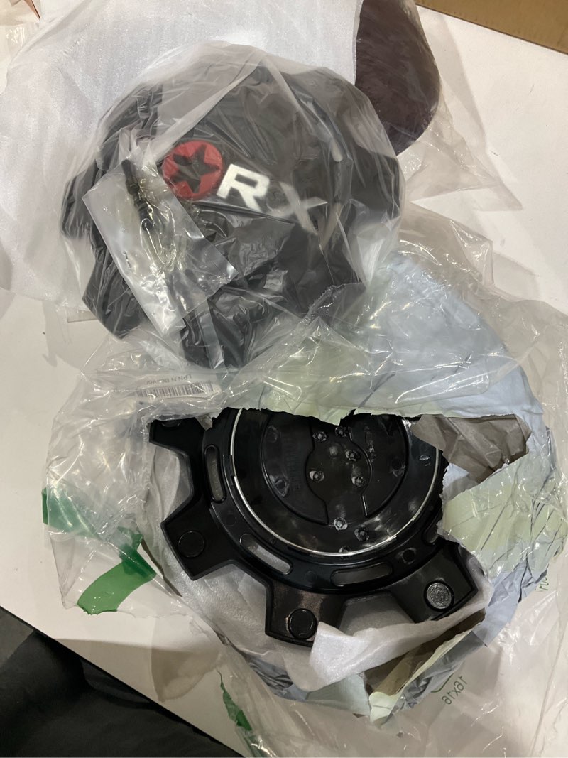 Condition photo showing As Is for Wheel Center Hub Cap Worx by Ultra 8 Lug 30171765F-A Flat Type Matte Black 4pc