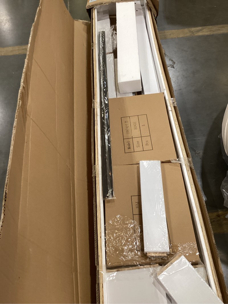 Condition photo showing Good Condition for fredbeck 42x84(double 21x84) bifold door bi-fold barn doors white double with 46" hardware track kit included,solid mdf with water-proof pvc surface for closet,assembly required