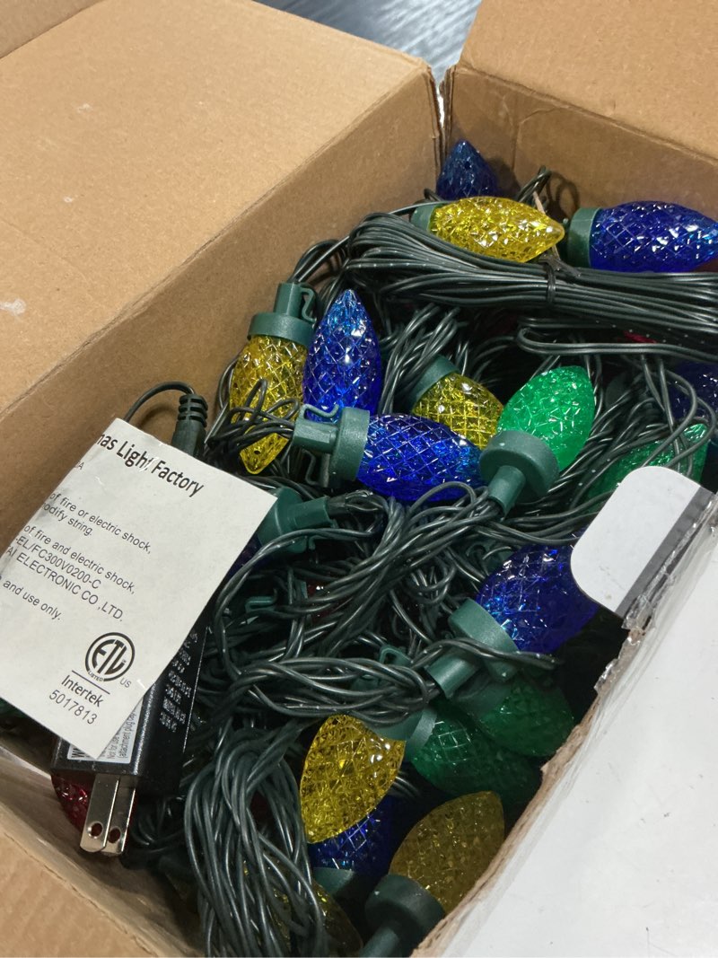 Condition photo showing Good Condition for awq 100led 81 ft c9 christmas string lights plug in fairy twinkle string lights 8 modes timer function waterproof extendable for indoor outdoor wedding party christmas decoration (100, multicolor) 100 multicolor
