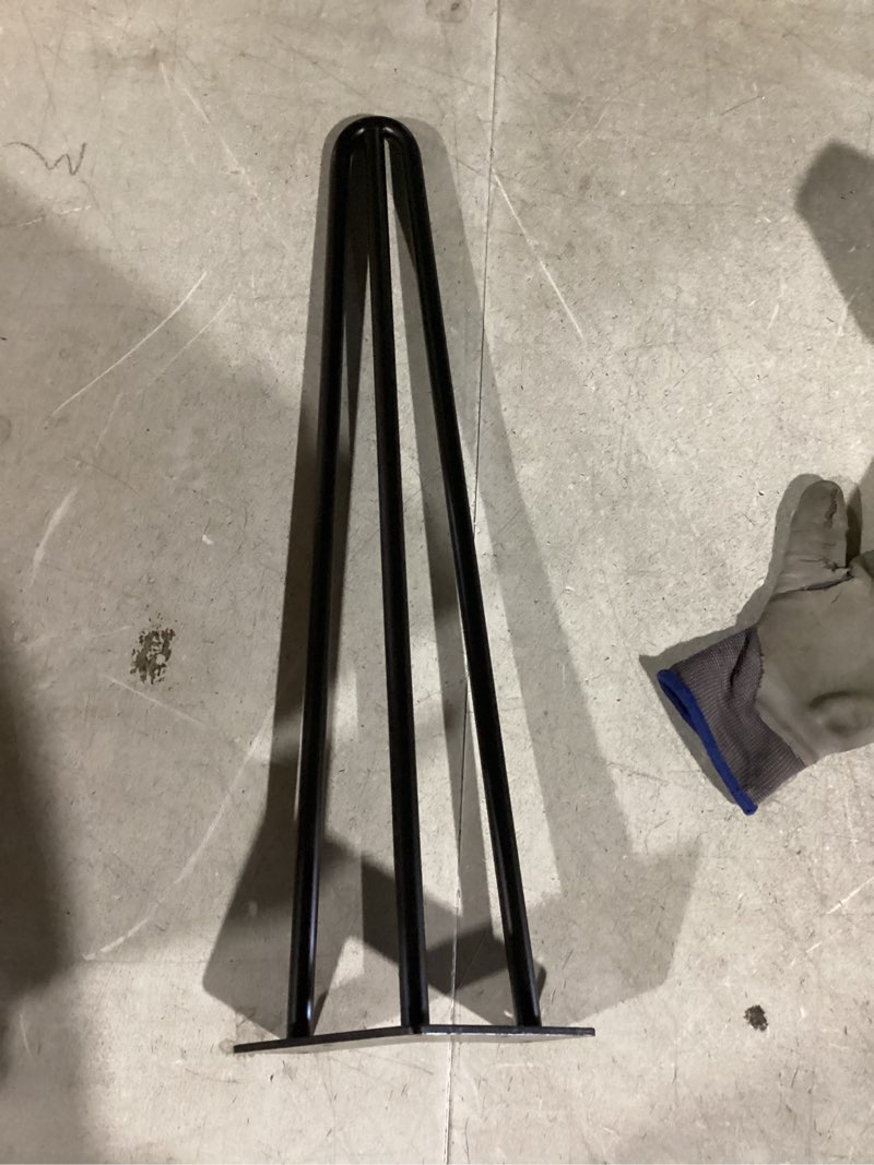 Condition photo showing Good Condition for alxeh 28 inch hairpin table legs 1/2” dia 3-rods hairpin furniture feet 4pcs, heavy duty black hairpin legs with floor protectors for coffee table, diy desk and stand