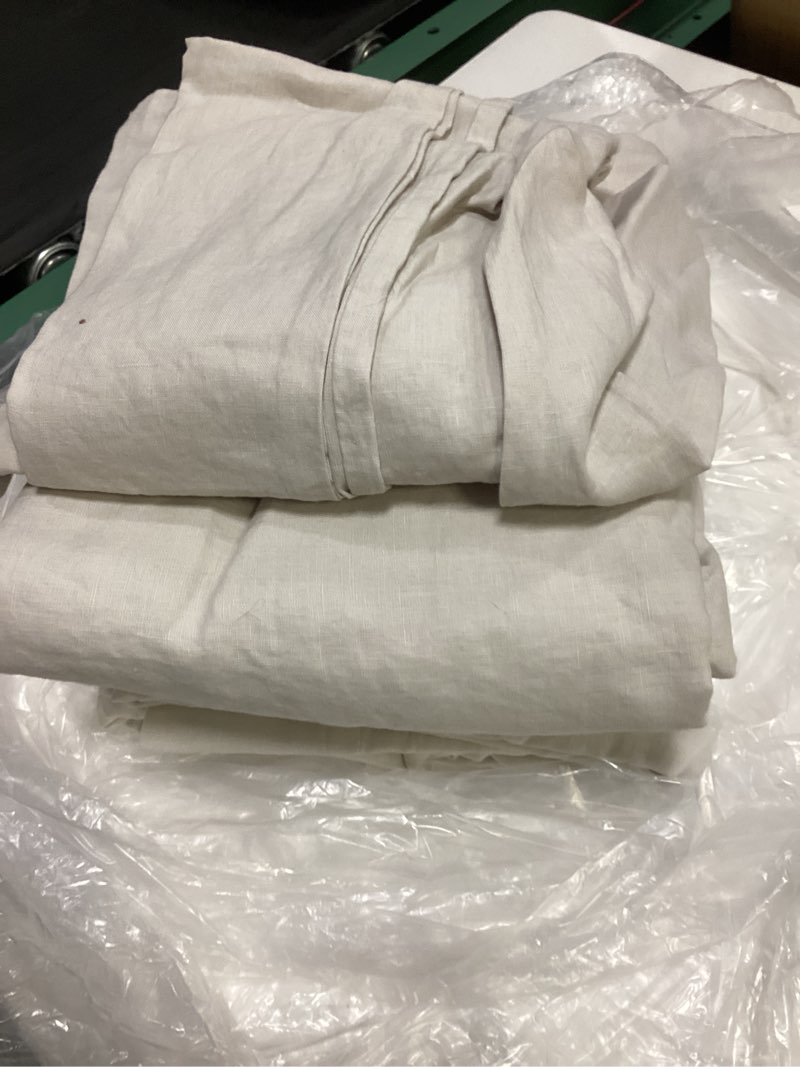 Condition photo showing Good Condition for quince european linen deluxe bedding bundle, king, sand