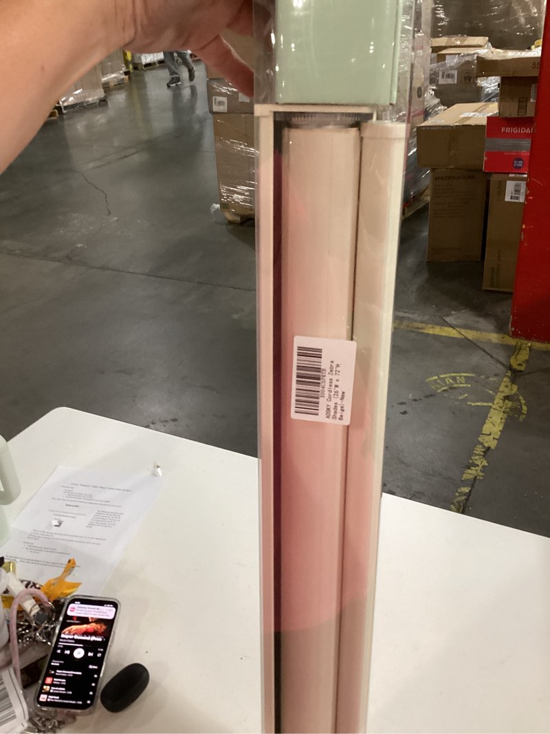 Condition photo showing New/Like New for aosky cordless zebra blinds for windows pull down roller window shades dual layer light filtering privacy for day and night, free-stop door shades for home easy to install (26" w x 72" h, beige) 26"w x 72"h beige