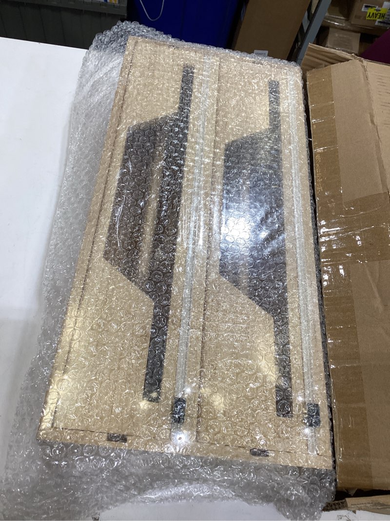 Condition photo showing New/Like New for wesiti 18 inch large plastic wrap organizer & dispenser with cutter 2 in 1 aluminum foil saran wrap butcher parchment paper dispenser bamboo wall mount tin wax cling organizer for kitchen countertop