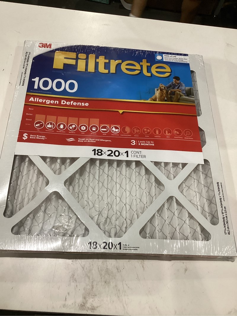 Condition photo showing Good Condition for allergen defense red micro pleated air filter, 3 months, single pack, 18x20x1-in.